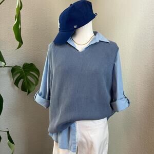IZOD soft blue knit vest
